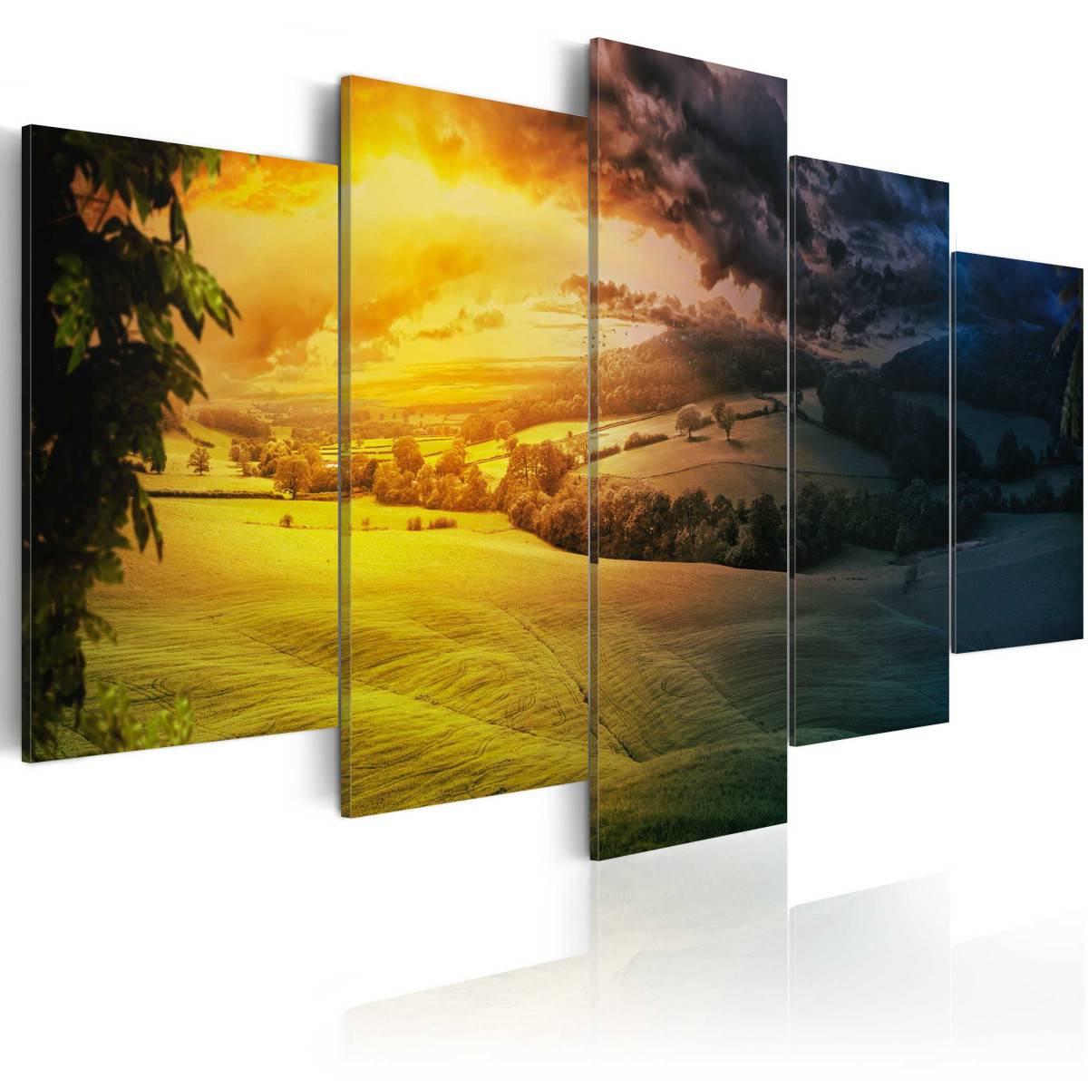 Tableau Imprimé "Entre le Jour & la Nuit" 100 x 200 cm - Image 1