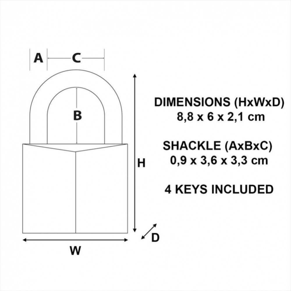 Master Lock - Master Lock 2960EURD Cadenas à Clé Extra Fin en Laiton, Doré, 8,8 x 6 x 2,1 cm - Image 5