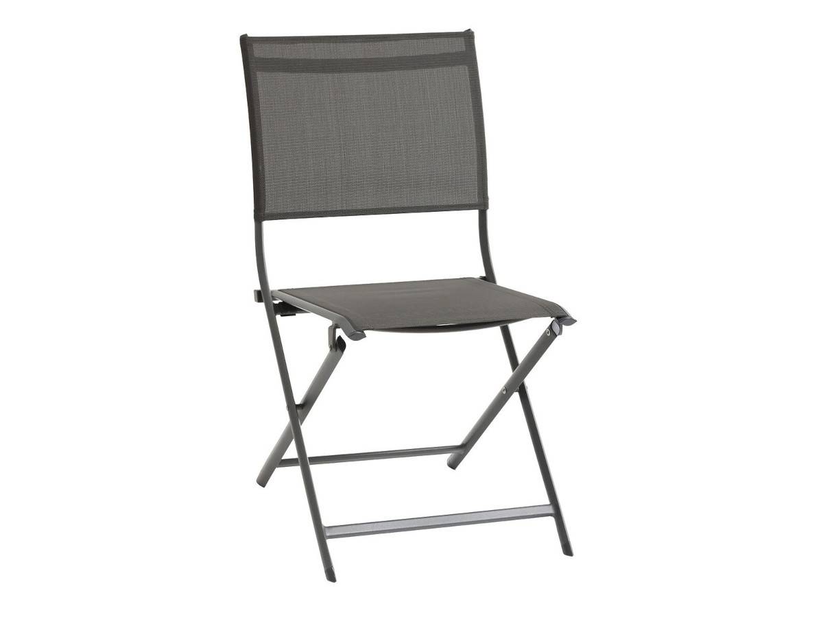 Hesperide - Lot de 4 chaises de jardin en aluminium pliables Anthracite Axant - Hespéride - Imagen 3