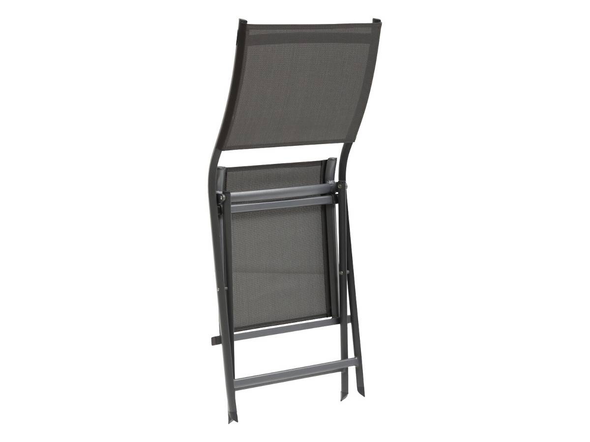 Hesperide - Lot de 4 chaises de jardin en aluminium pliables Anthracite Axant - Hespéride - Imagen 4