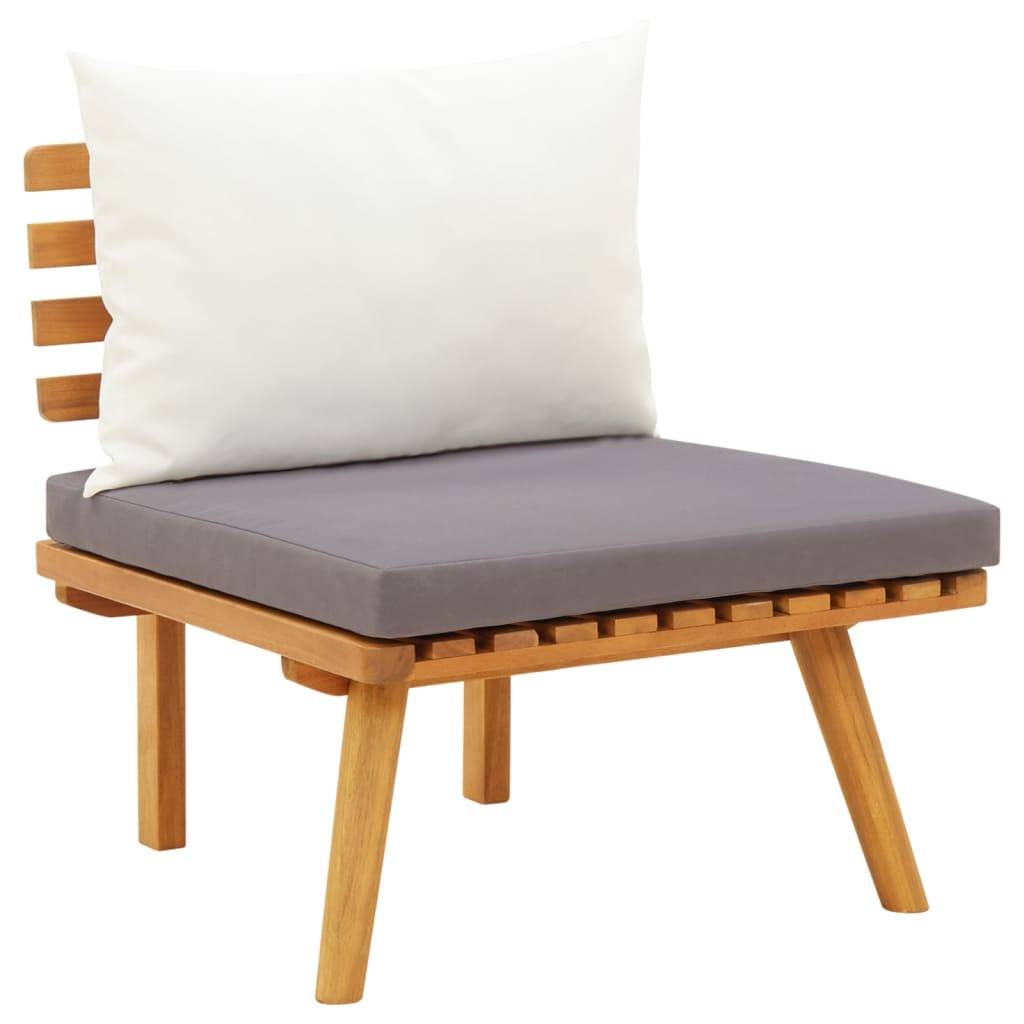 Helloshop26 - Salon de jardin meuble d'extérieur ensemble de mobilier 4 pièces avec coussins bois d'acacia solide - Imagen 4