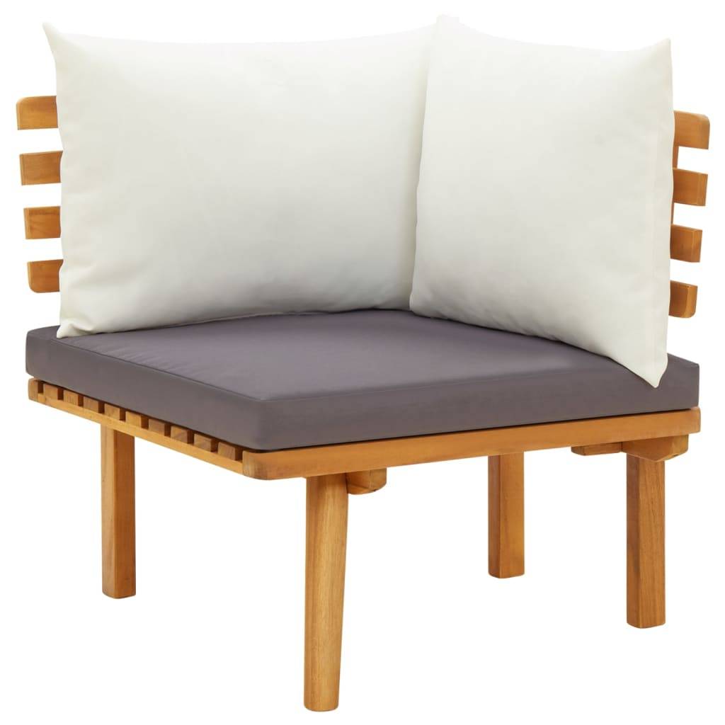 Helloshop26 - Salon de jardin meuble d'extérieur ensemble de mobilier 4 pièces avec coussins bois d'acacia solide - Imagen 5
