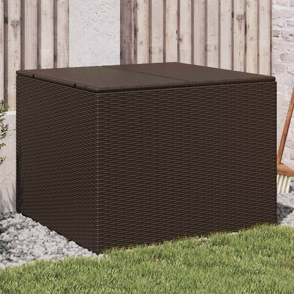PANGIVO - Coffre de jardin résine tressée marron 80 x 75 x 59 cm - PANGIVO