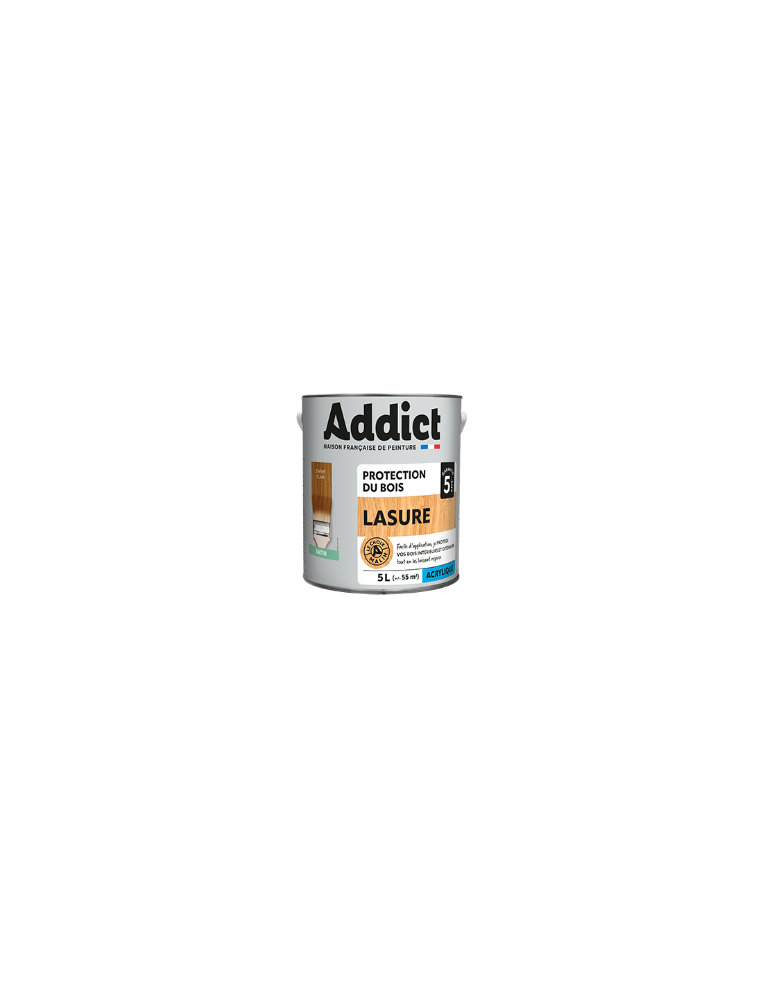 Peinture Lasure Acrylique 5 Litres Chene Clair - Addict - Image 1