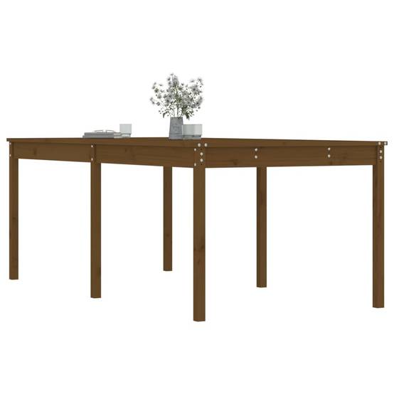 Table de jardin bois massif de pin marron miel 203,5 x 100 x 76 cm - PANGIVO - Image 4