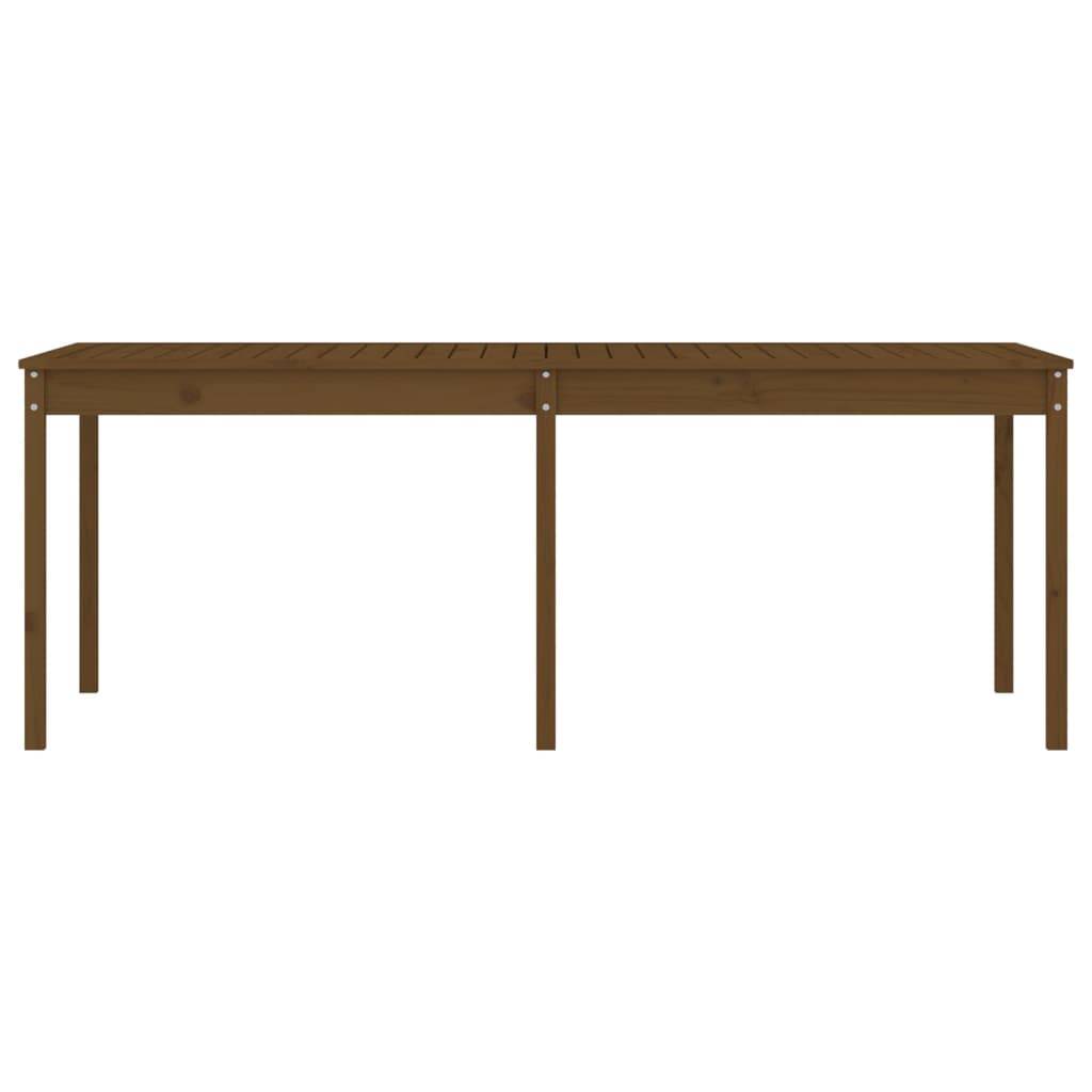 Table de jardin bois massif de pin marron miel 203,5 x 100 x 76 cm - PANGIVO - Image 5