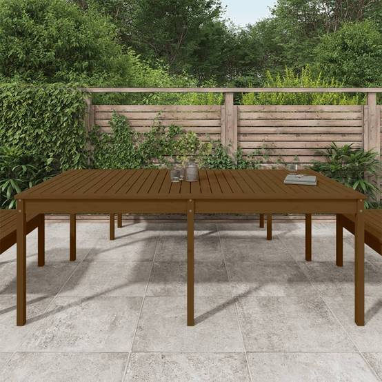 Table de jardin bois massif de pin marron miel 203,5 x 100 x 76 cm - PANGIVO - Image 3