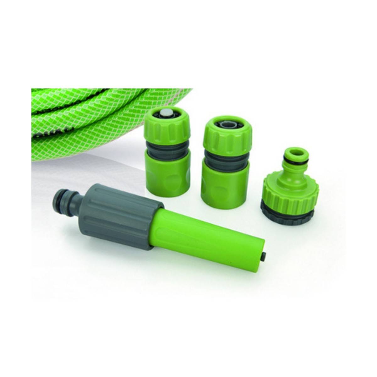 Tuyau d'arrosage 19mm 25m KIT PVC lance multi jet+ 2 raccords + nez de robinet VITO - Image 2