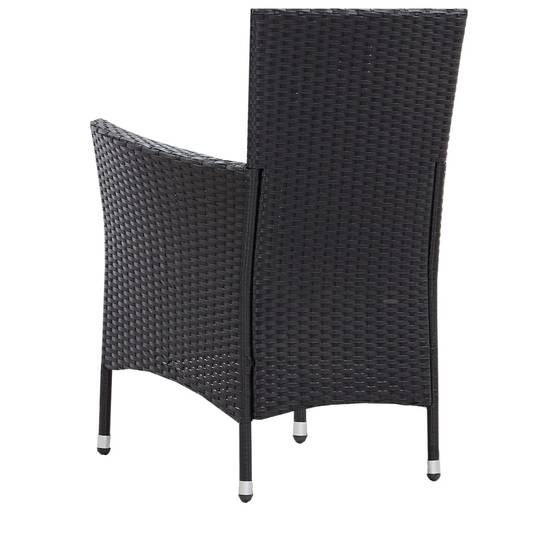 Salon de Jardin 4 Personnes Résine Tressée Table Carrée Repas Extérieur Noir – ComfortXL Outdoor Living - Image 7
