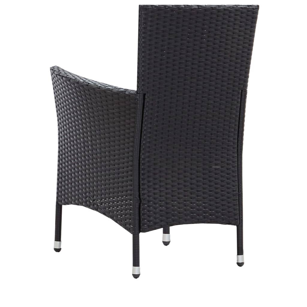 Salon de Jardin 4 Personnes Résine Tressée Table Carrée Repas Extérieur Noir – ComfortXL Outdoor Living - Image 7