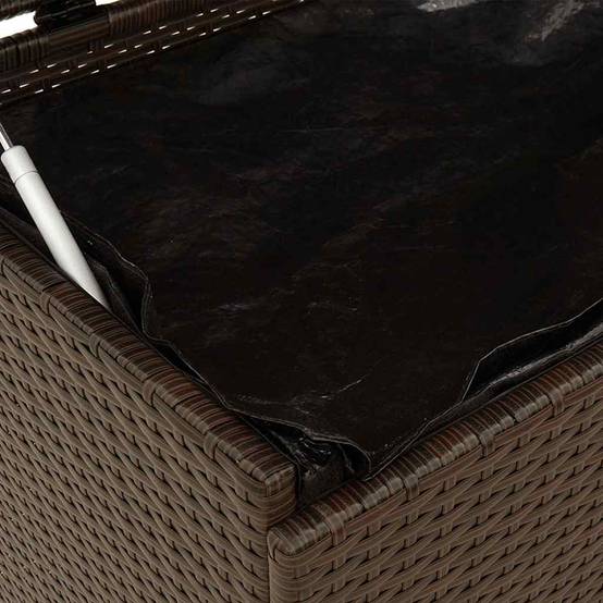 Malle de Rangement Extérieur XXL Poly Rotin à Roulettes Étanche avec Vérin à Gaz Marron 160x55x75 cm – ComfortXL Outdoor Living - Image 8