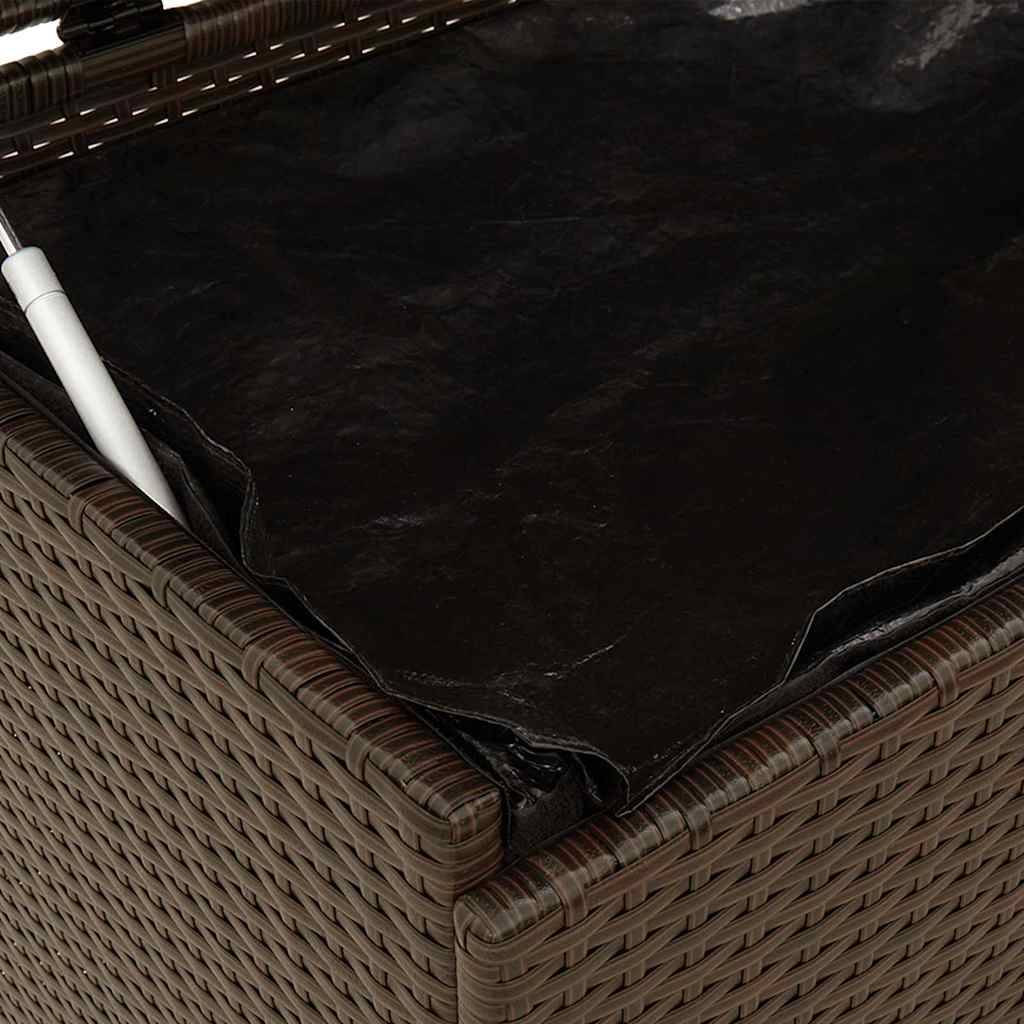 Malle de Rangement Extérieur XXL Poly Rotin à Roulettes Étanche avec Vérin à Gaz Marron 160x55x75 cm – ComfortXL Outdoor Living - Image 8