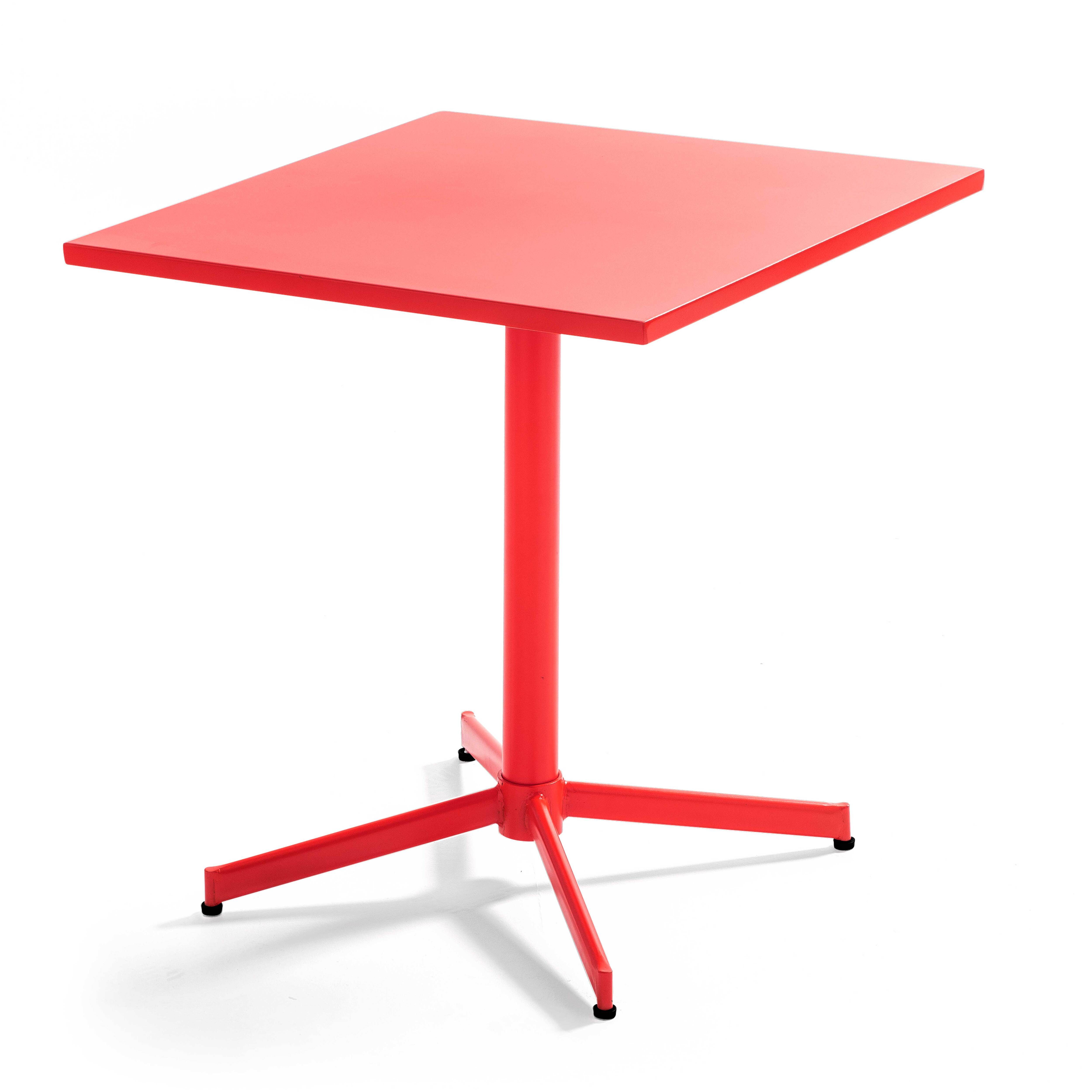 Oviala - Ensemble table de jardin bistrot et 2 fauteuils métal rouge Palavas - Oviala - Imagen 4