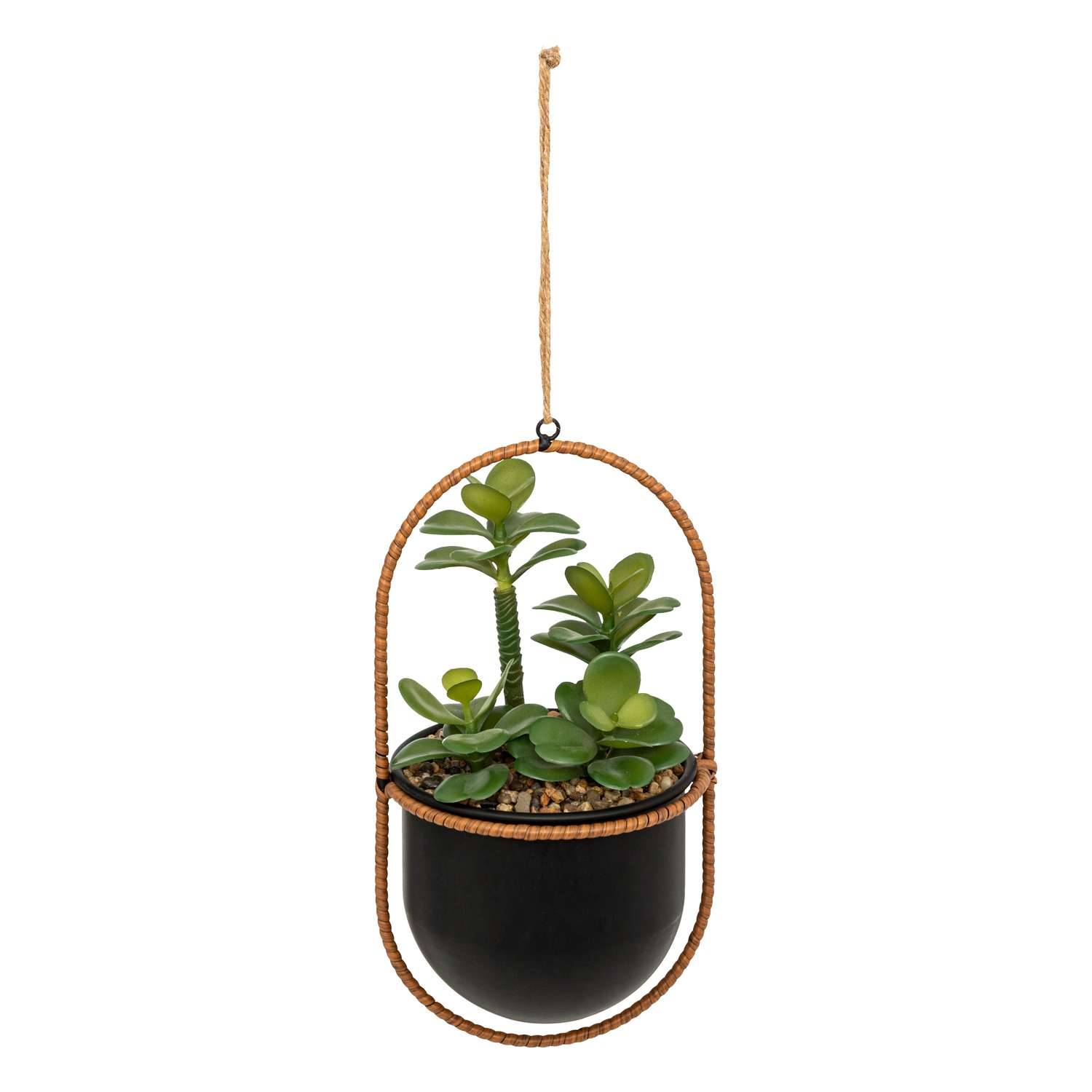 Plante suspendue avec pot en métal - H. 31 cm - Atmosphera - Image 1