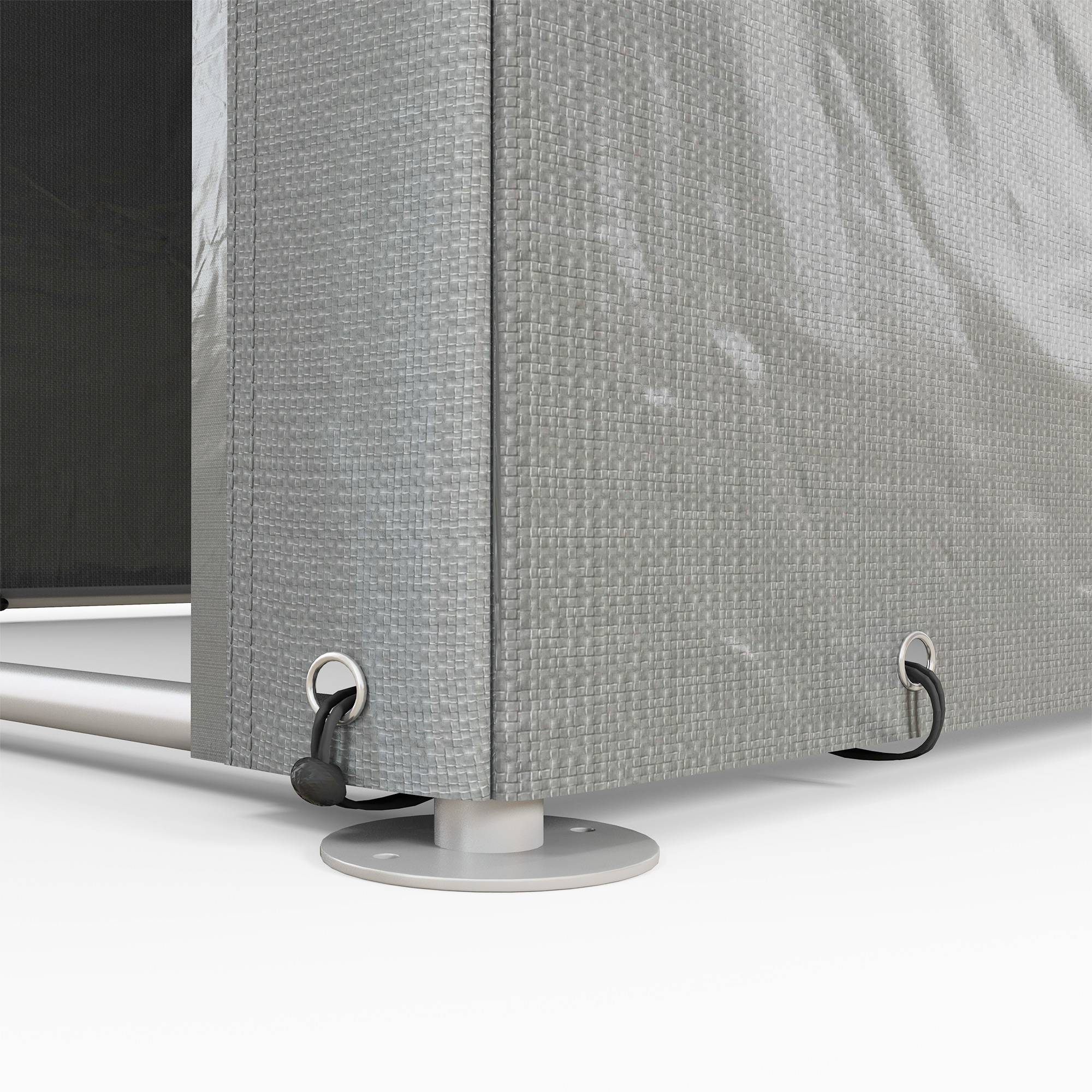 ComfortXL - Tente abri vélos métal extérieur housse PE porte zippée 160x218cm gris clair - ComfortXL Outdoor Living - Image 10