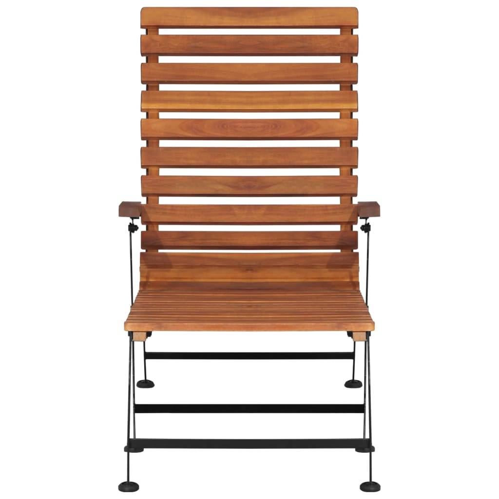 Helloshop26 - Chaise longue d'extérieur bois d'acacia solide - Imagen 2