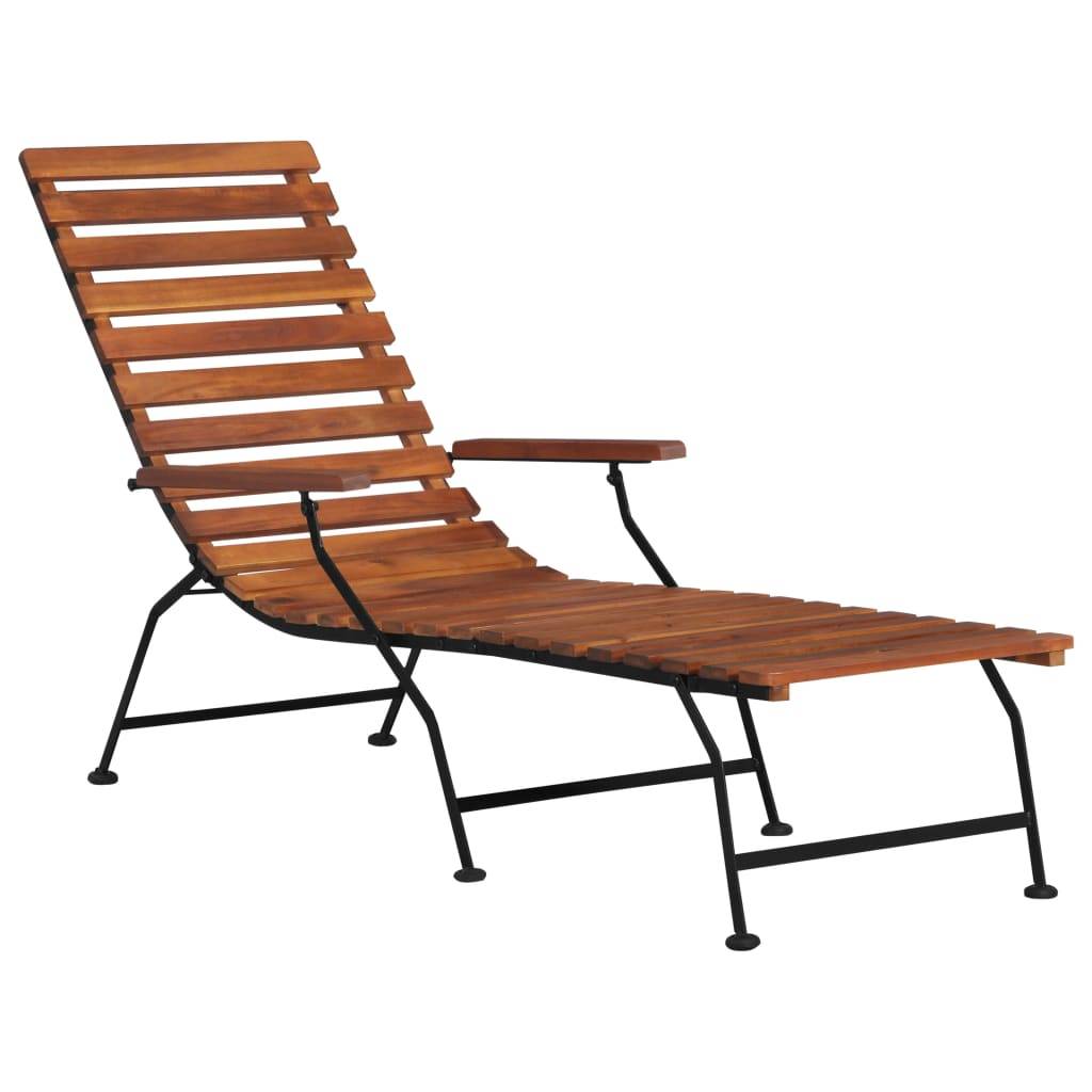 Helloshop26 - Chaise longue d'extérieur bois d'acacia solide - Imagen 1