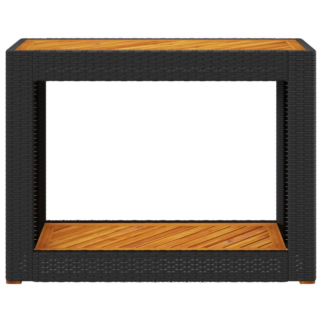 PANGIVO - Table d'appoint de jardin résine tressée bois noir 100x40x75 cm - PANGIVO - Image 6