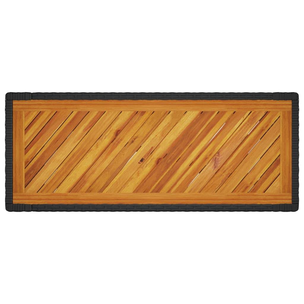 PANGIVO - Table d'appoint de jardin résine tressée bois noir 100x40x75 cm - PANGIVO - Image 8