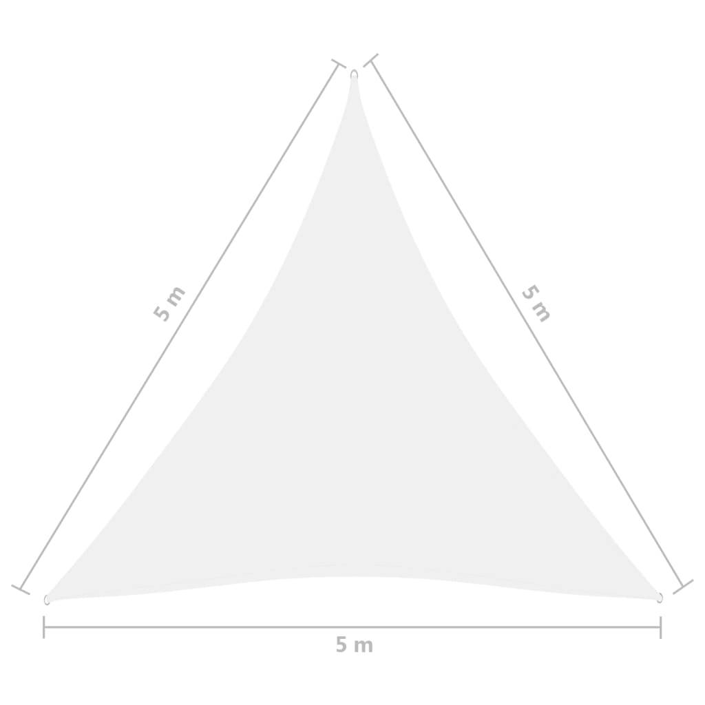 Helloshop26 - Voile toile d'ombrage parasol tissu oxford triangulaire 5 x 5 x 5 m blanc - Imagen 6