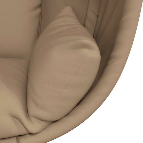 ComfortXL - Siège Cocon en Rotin Naturel Tressé sur Support Acier avec Coussins Doux pour Ambiance Rustique Chic Taupe – ComfortXL Outdoor Living - Image 7