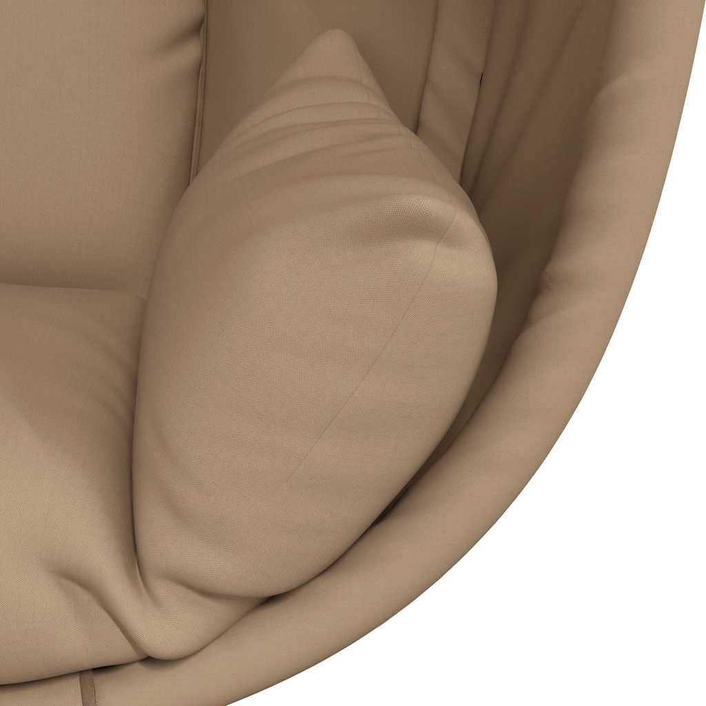 ComfortXL - Siège Cocon en Rotin Naturel Tressé sur Support Acier avec Coussins Doux pour Ambiance Rustique Chic Taupe – ComfortXL Outdoor Living - Image 7