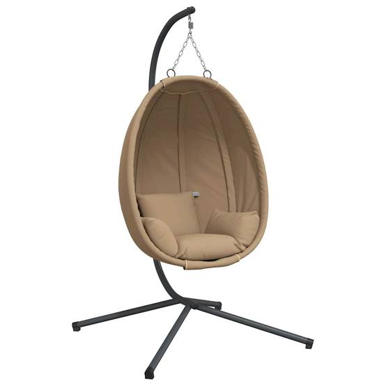 ComfortXL - Siège Cocon en Rotin Naturel Tressé sur Support Acier avec Coussins Doux pour Ambiance Rustique Chic Taupe – ComfortXL Outdoor Living - Image 2