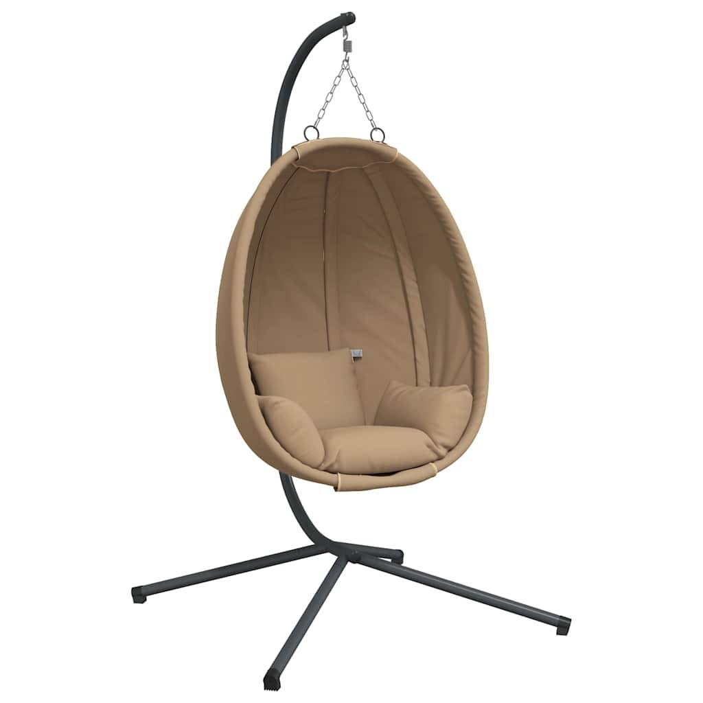 ComfortXL - Siège Cocon en Rotin Naturel Tressé sur Support Acier avec Coussins Doux pour Ambiance Rustique Chic Taupe – ComfortXL Outdoor Living - Image 2
