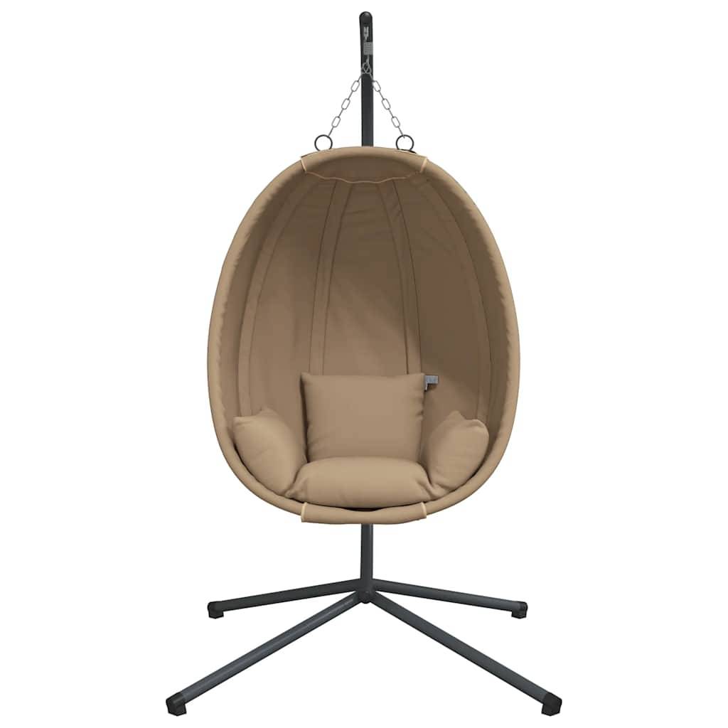 ComfortXL - Siège Cocon en Rotin Naturel Tressé sur Support Acier avec Coussins Doux pour Ambiance Rustique Chic Taupe – ComfortXL Outdoor Living - Image 4