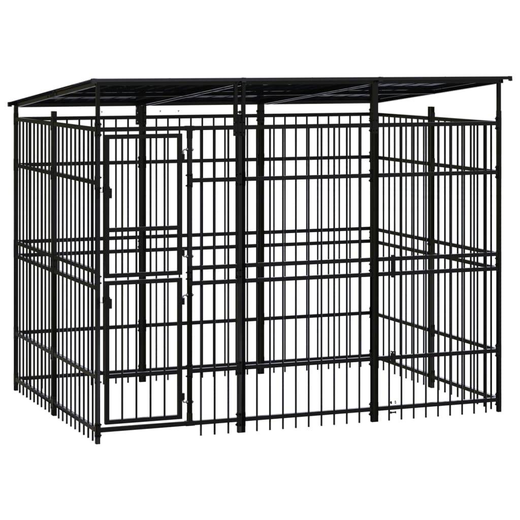 Vidaxl - Chenil d'extérieur avec toit pour chiens Acier 5,53 m² vidaXL 3097966 - Imagen 1