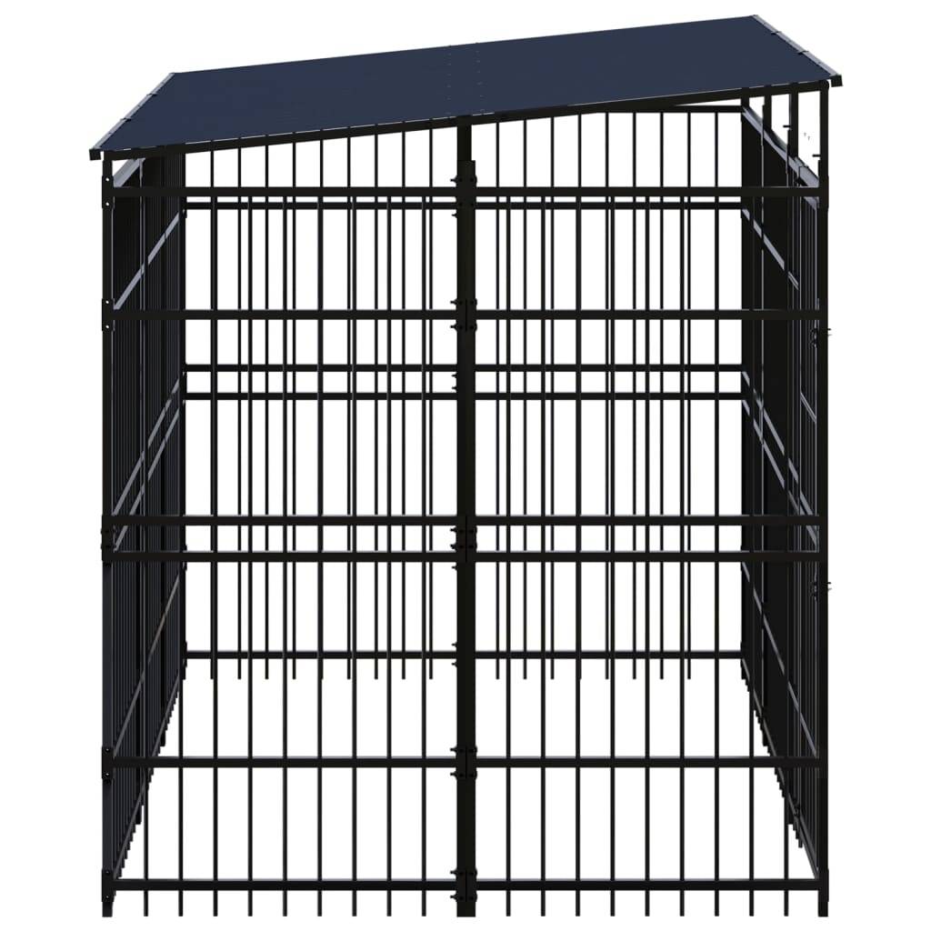 Vidaxl - Chenil d'extérieur avec toit pour chiens Acier 5,53 m² vidaXL 3097966 - Imagen 4