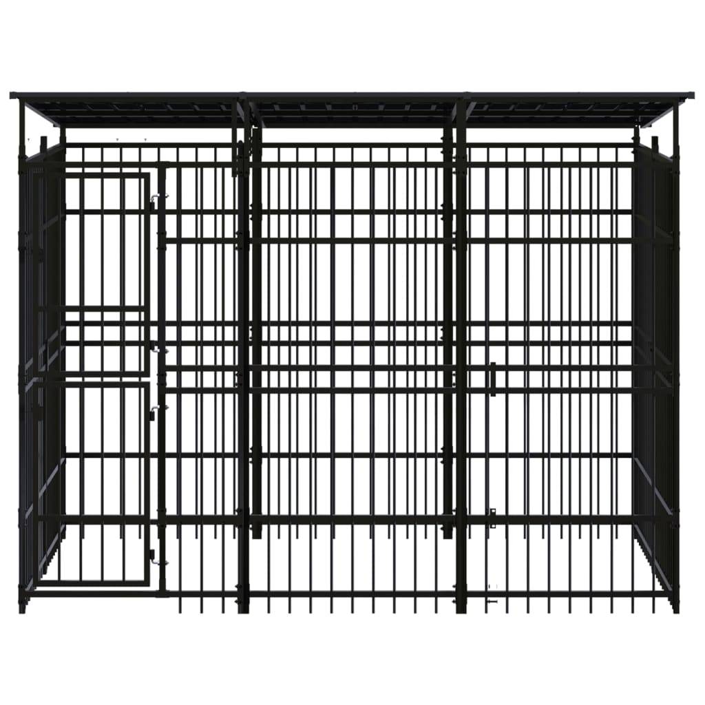 Vidaxl - Chenil d'extérieur avec toit pour chiens Acier 5,53 m² vidaXL 3097966 - Imagen 2