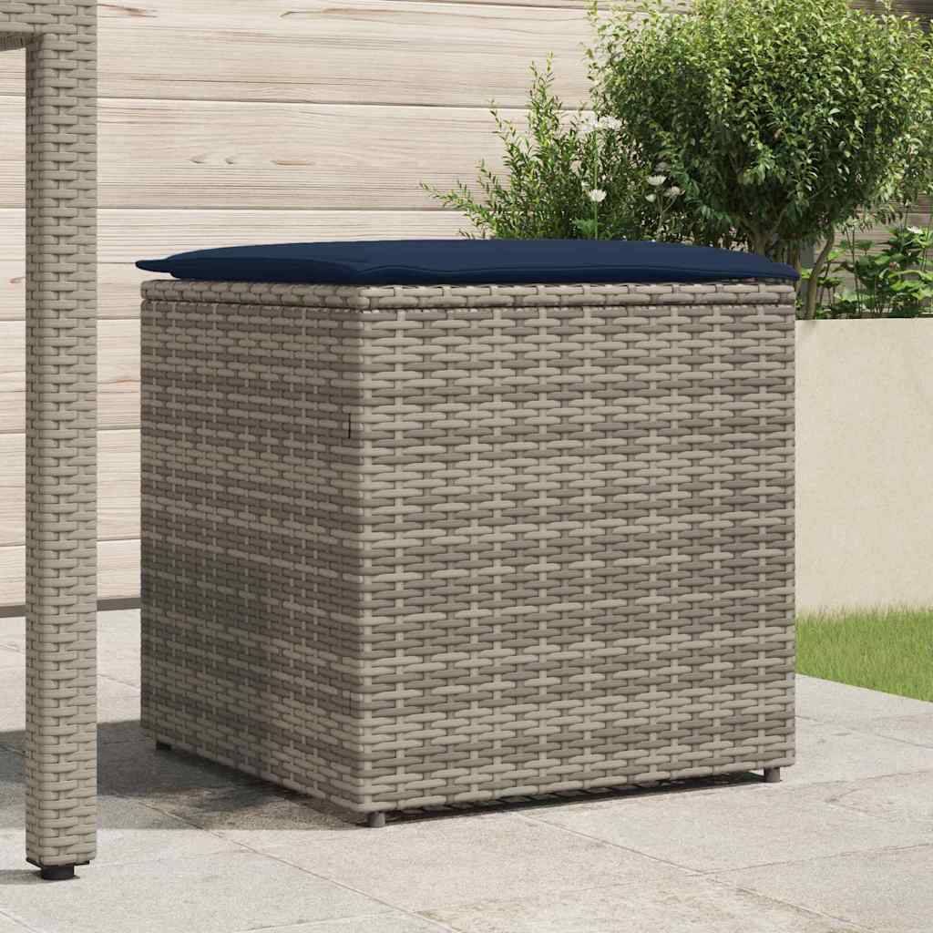 Coffre de Jardin Carré Polyrotin 125L Rangement Coussins et Outils Gris 50x50x50 cm – ComfortXL Outdoor Living - Image 3