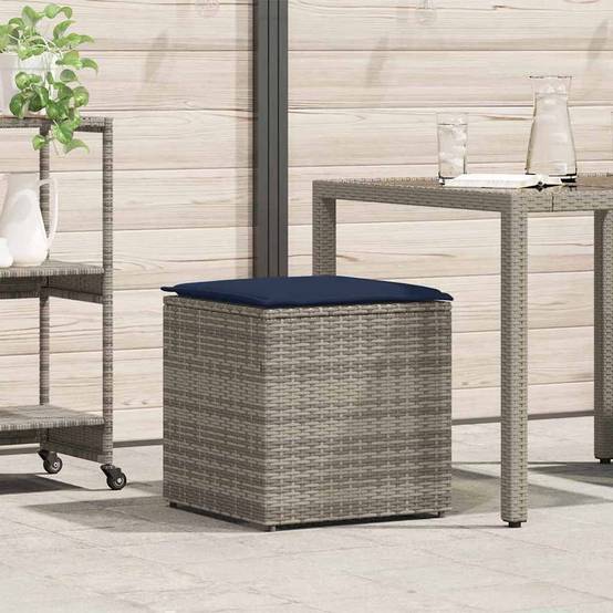 Coffre de Jardin Carré Polyrotin 125L Rangement Coussins et Outils Gris 50x50x50 cm – ComfortXL Outdoor Living - Image 1