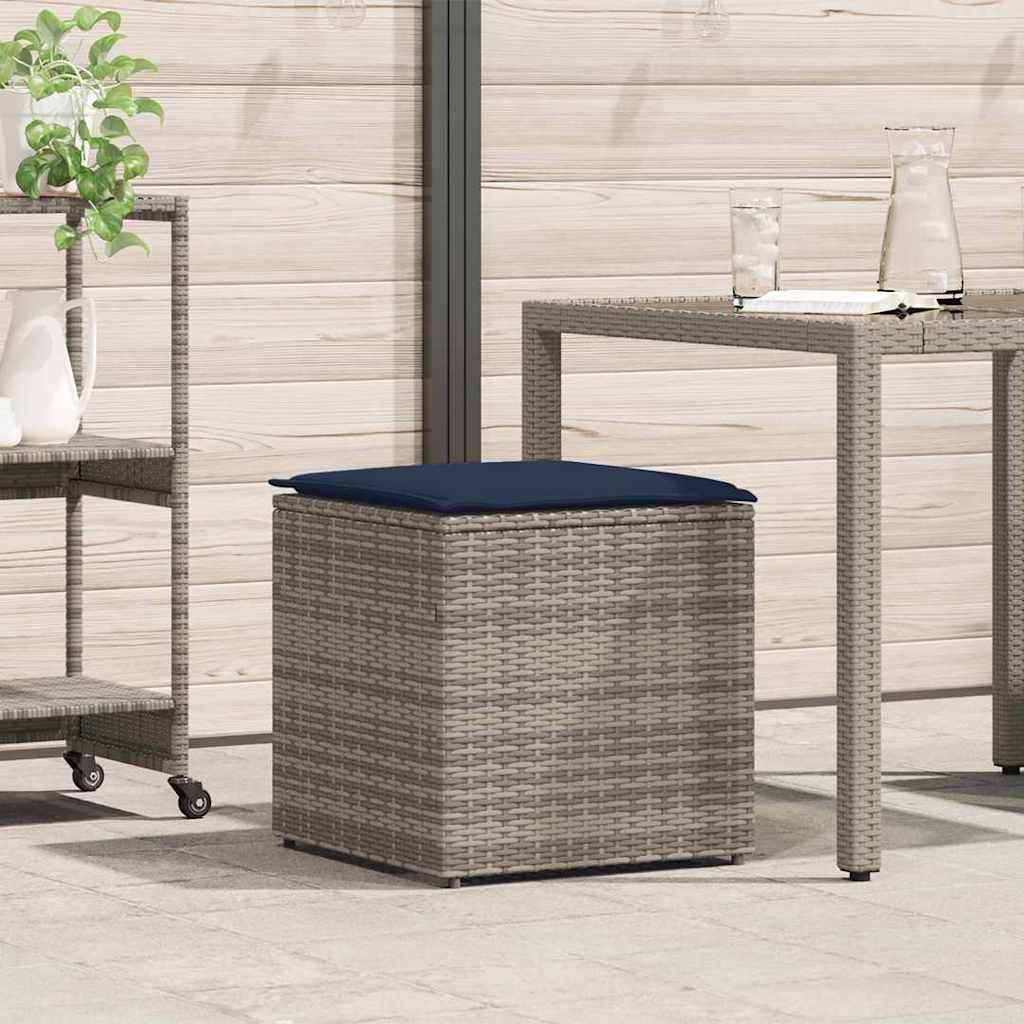 Coffre de Jardin Carré Polyrotin 125L Rangement Coussins et Outils Gris 50x50x50 cm – ComfortXL Outdoor Living - Image 1