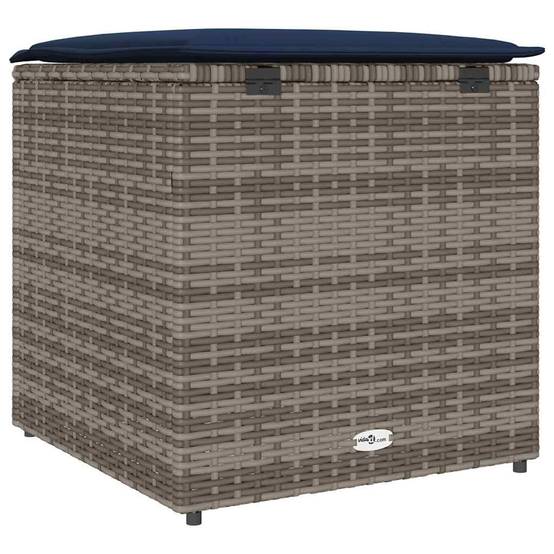 Coffre de Jardin Carré Polyrotin 125L Rangement Coussins et Outils Gris 50x50x50 cm – ComfortXL Outdoor Living - Image 7