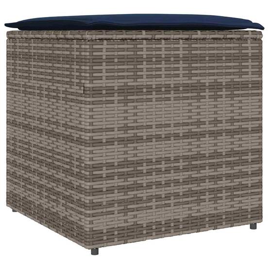 Coffre de Jardin Carré Polyrotin 125L Rangement Coussins et Outils Gris 50x50x50 cm – ComfortXL Outdoor Living - Image 2