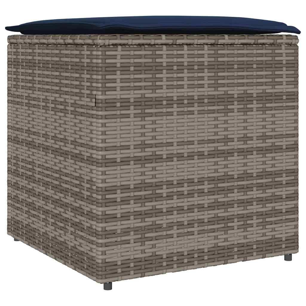 Coffre de Jardin Carré Polyrotin 125L Rangement Coussins et Outils Gris 50x50x50 cm – ComfortXL Outdoor Living - Image 2