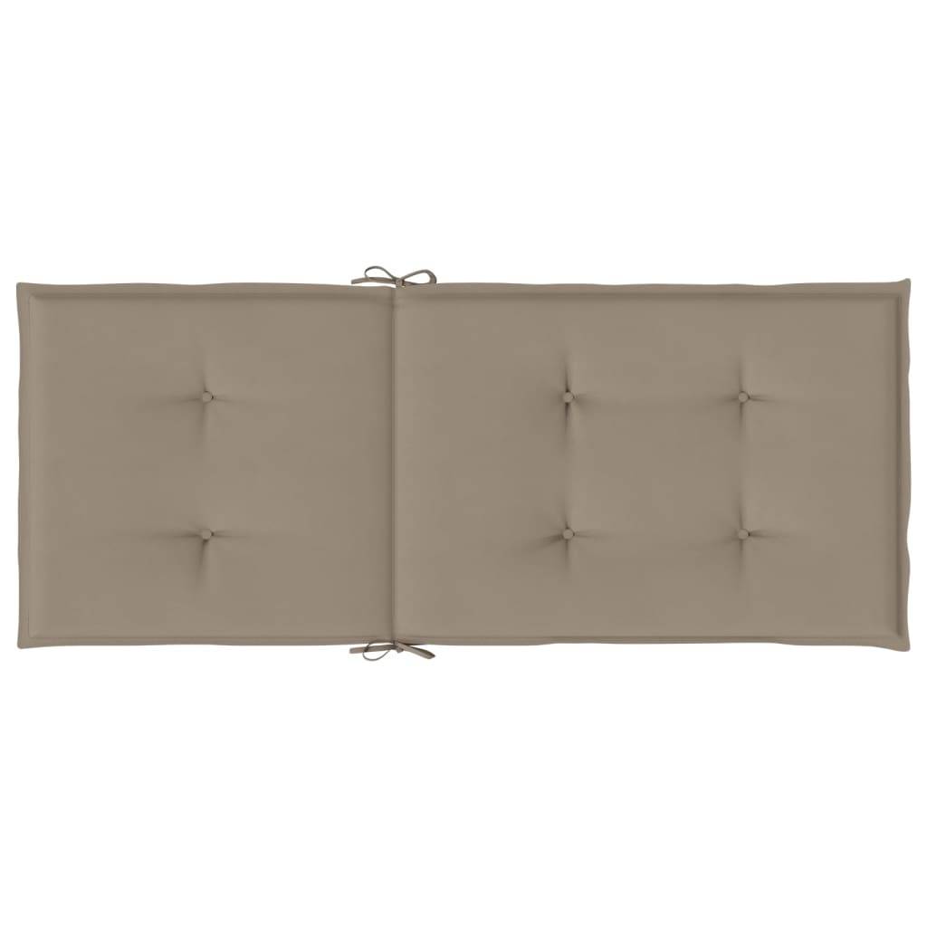 Coussins de chaise de jardin dossier haut polyester taupe 120 x 50 x 3 cm - PANGIVO - Image 7