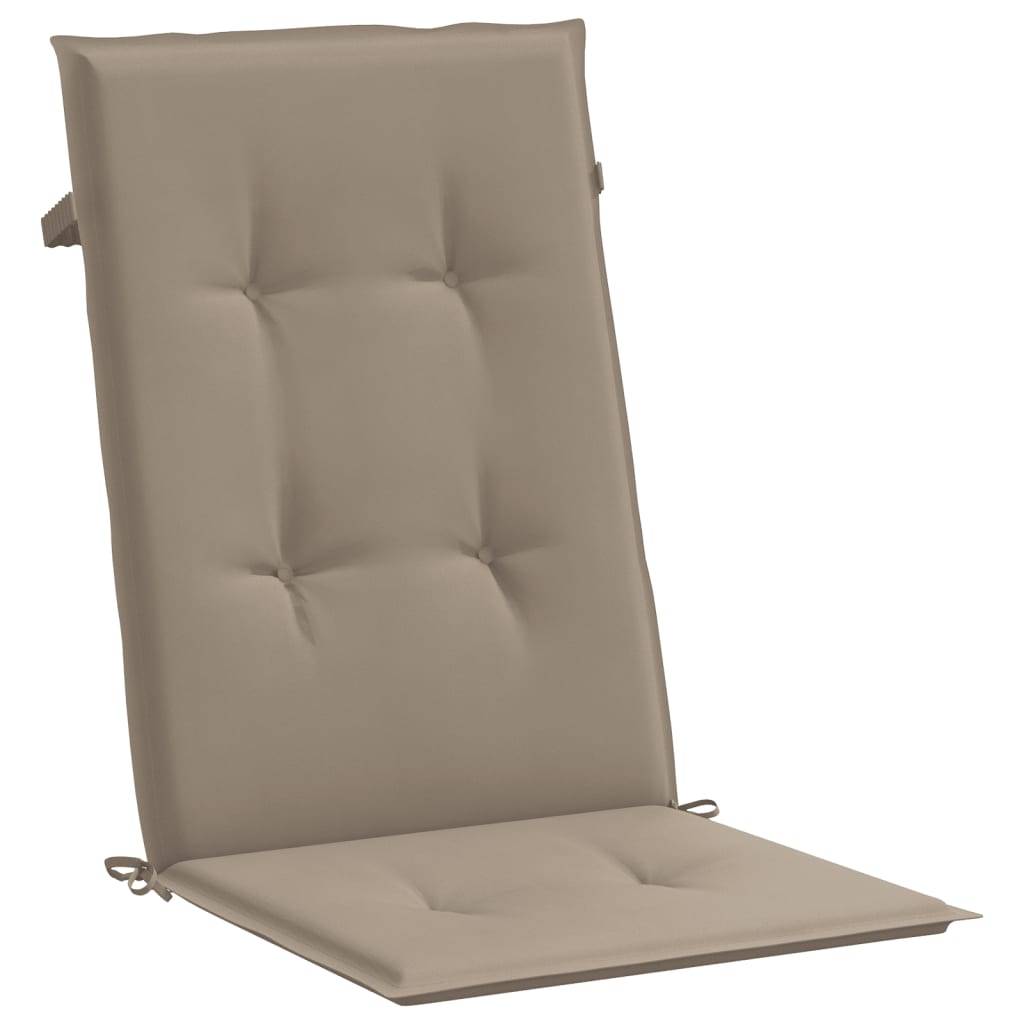 Coussins de chaise de jardin dossier haut polyester taupe 120 x 50 x 3 cm - PANGIVO - Image 5