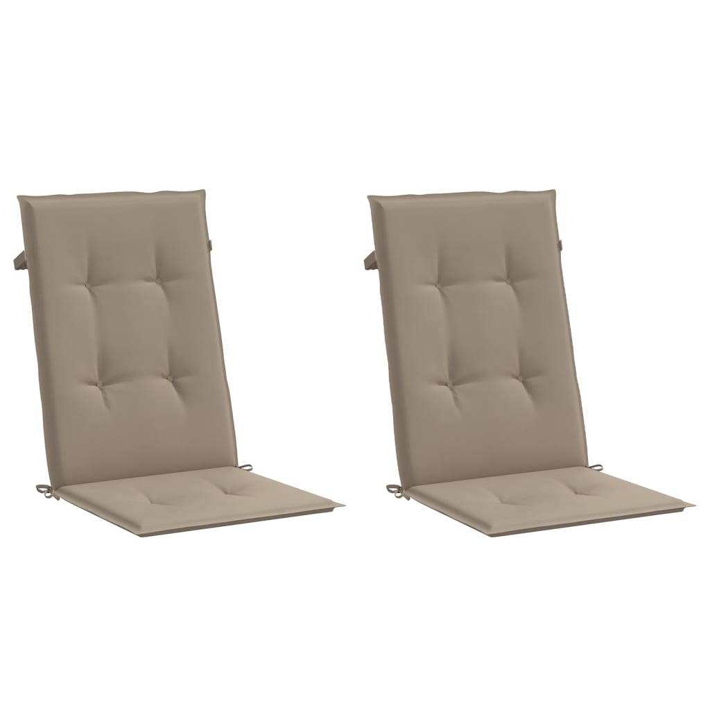 Coussins de chaise de jardin dossier haut polyester taupe 120 x 50 x 3 cm - PANGIVO - Image 3