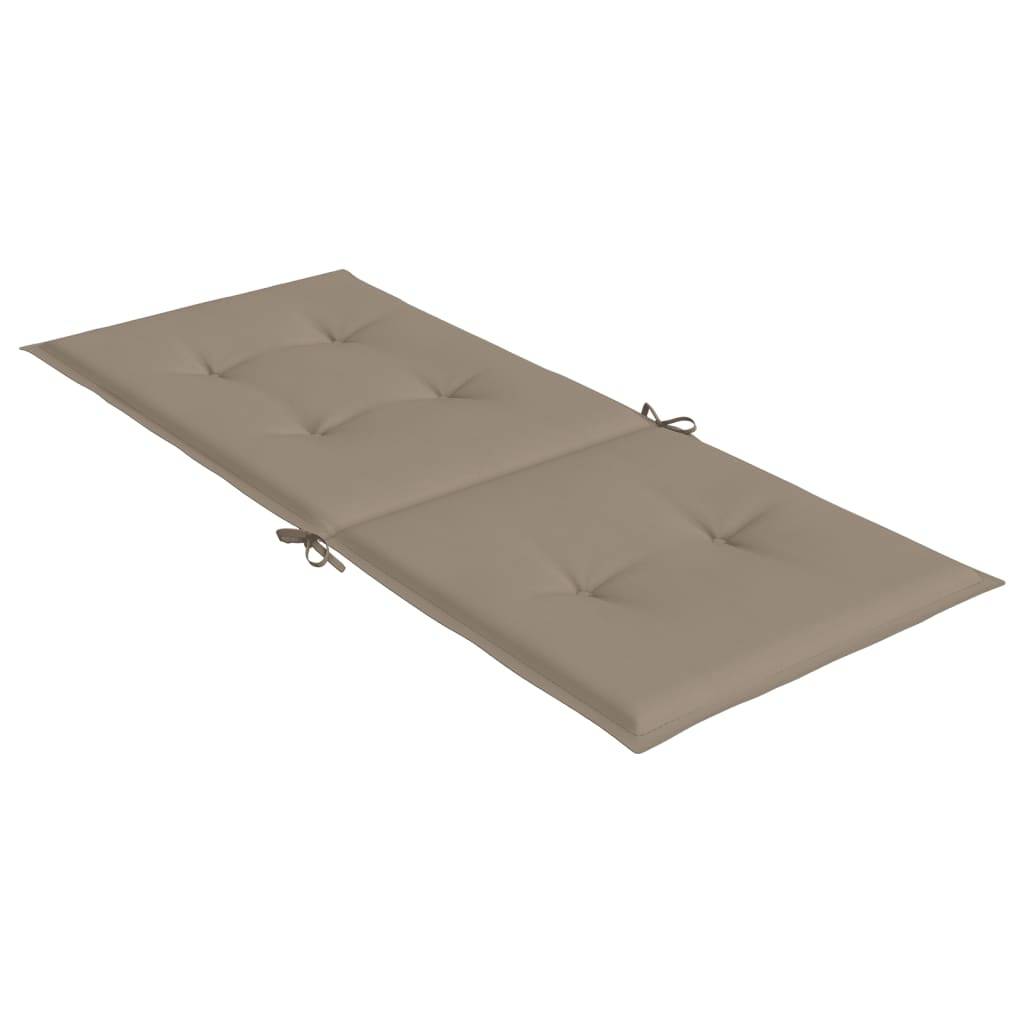 Coussins de chaise de jardin dossier haut polyester taupe 120 x 50 x 3 cm - PANGIVO - Image 6