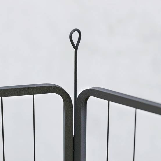 Parc pour chien à 6 panneaux, 100 cm de haut, avec porte, pour une utilisation intérieure et extérieure, noir - Image 10