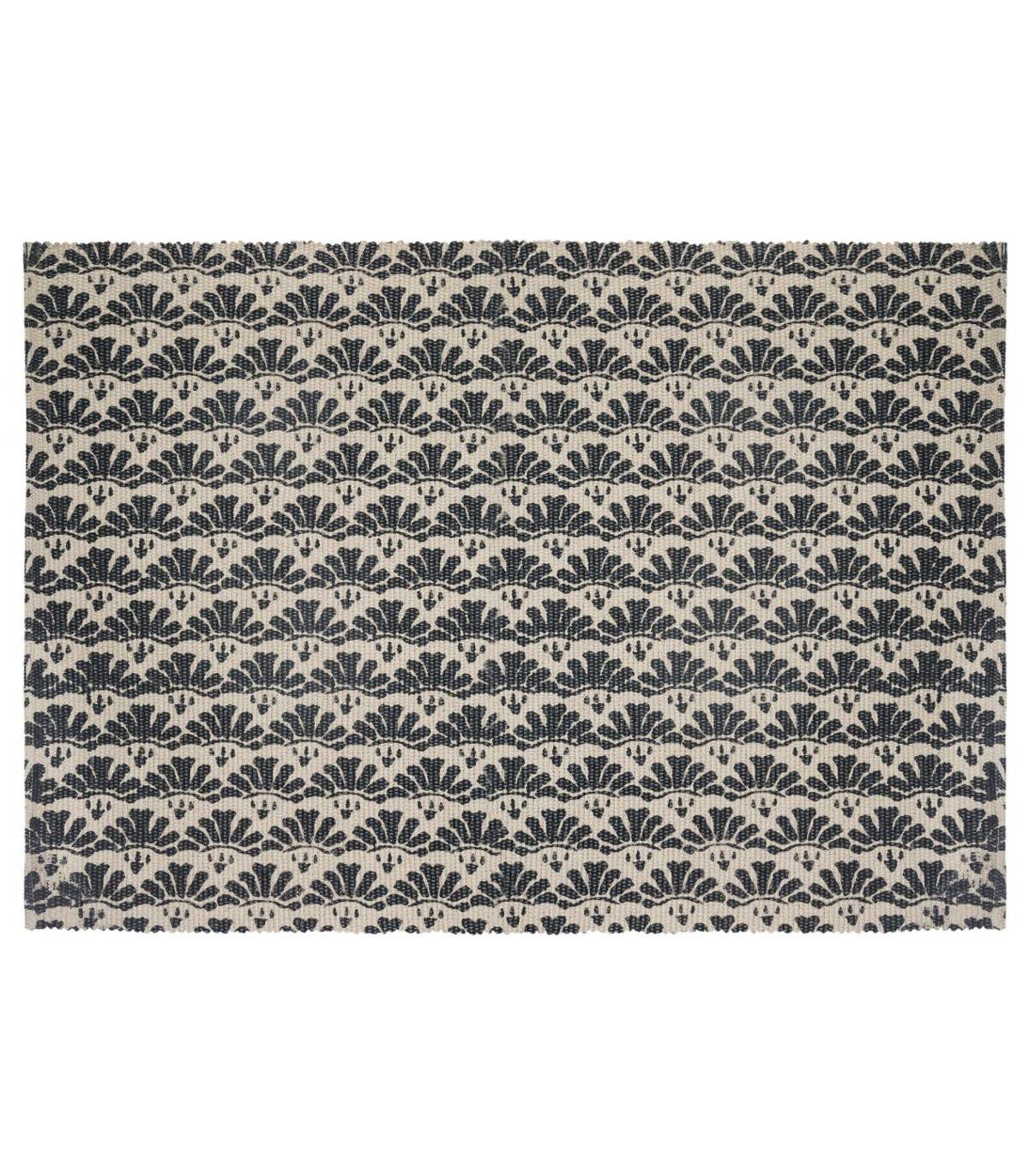 Tapis décoratif en Coton imprimé Gris Foncé 60 x 90 cm - Imagen 1