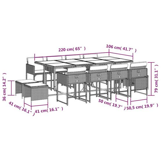 ComfortXL - Salon de Jardin Encastrable 12 Places Résine Tressée et Verre pour Terrasse Beige – ComfortXL Outdoor Living - Image 10