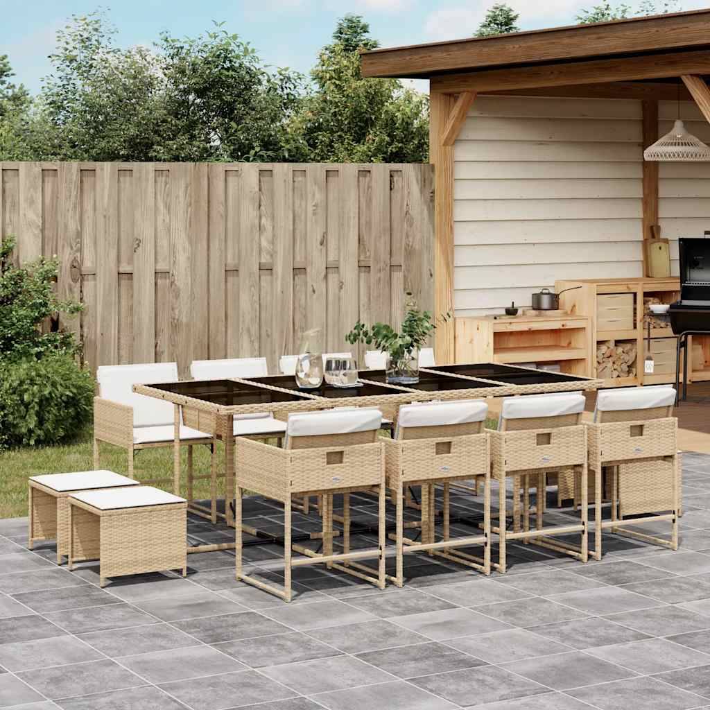 ComfortXL - Salon de Jardin Encastrable 12 Places Résine Tressée et Verre pour Terrasse Beige – ComfortXL Outdoor Living - Image 1