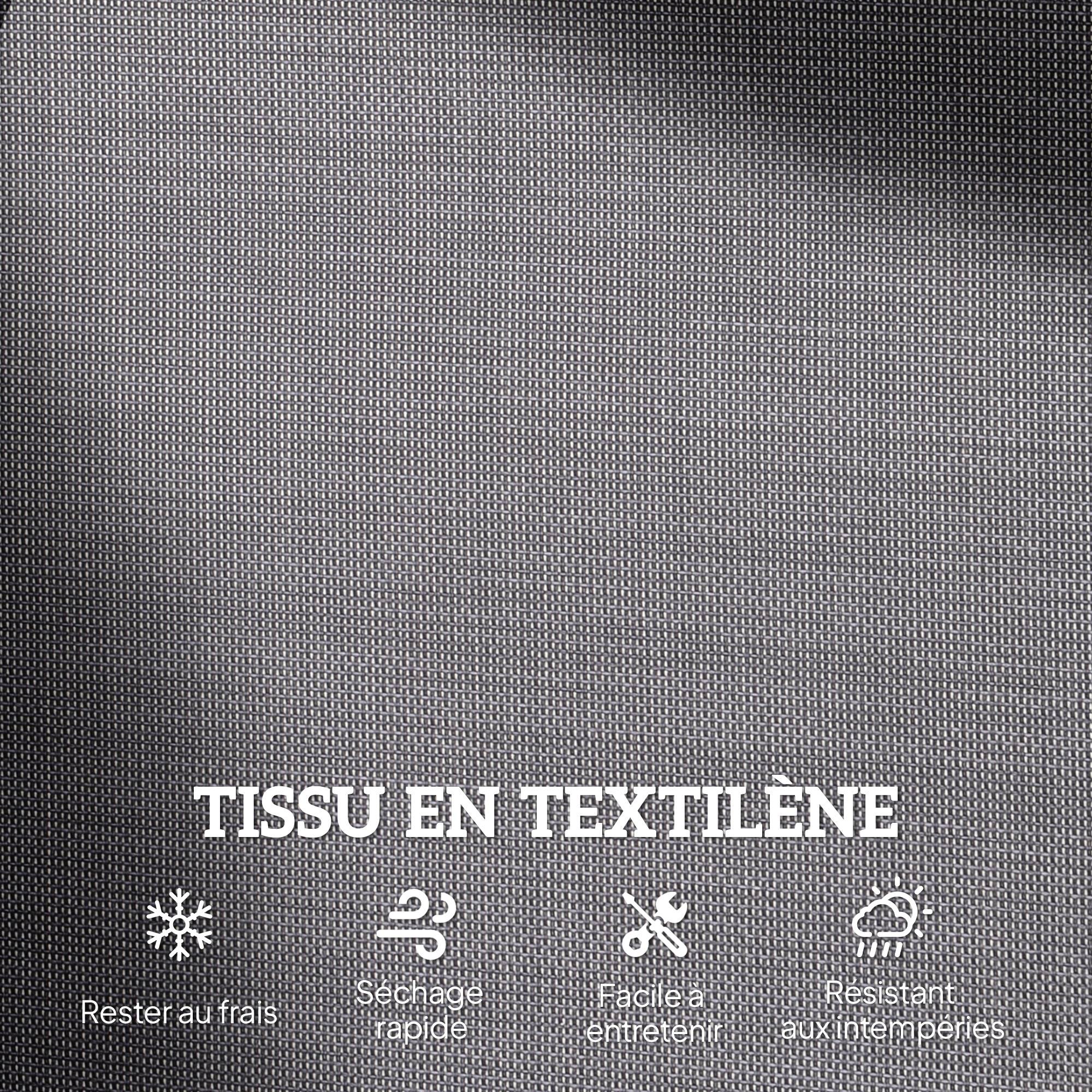 Banc à Bascule de Jardin 2 Places Design Contemporain Grand Confort accoudoirs Assise, Dossier Ergonomique Acier textilène Gris - Image 8