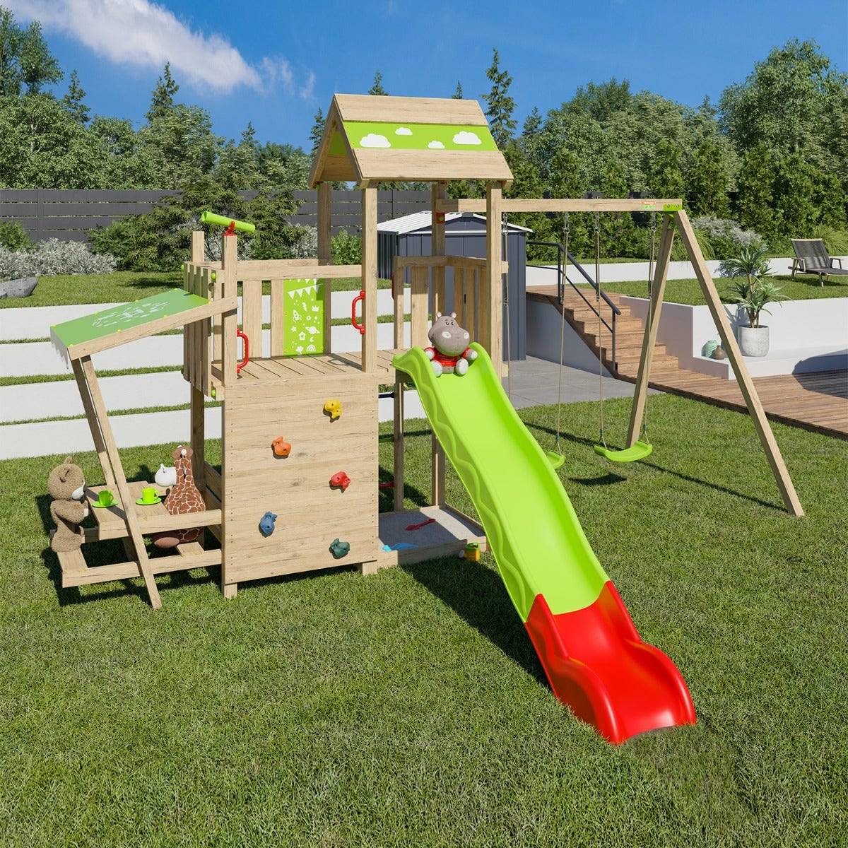 Aire de jeux bois 2,20 m ZESTY XPRESSION - 12 enfants - Image 2