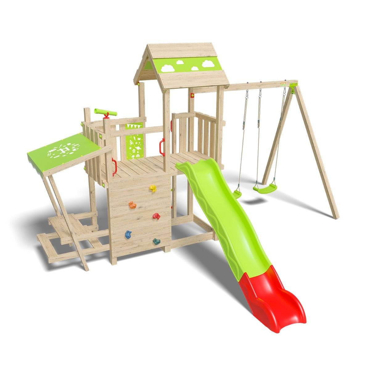 Aire de jeux bois 2,20 m ZESTY XPRESSION - 12 enfants - Image 1
