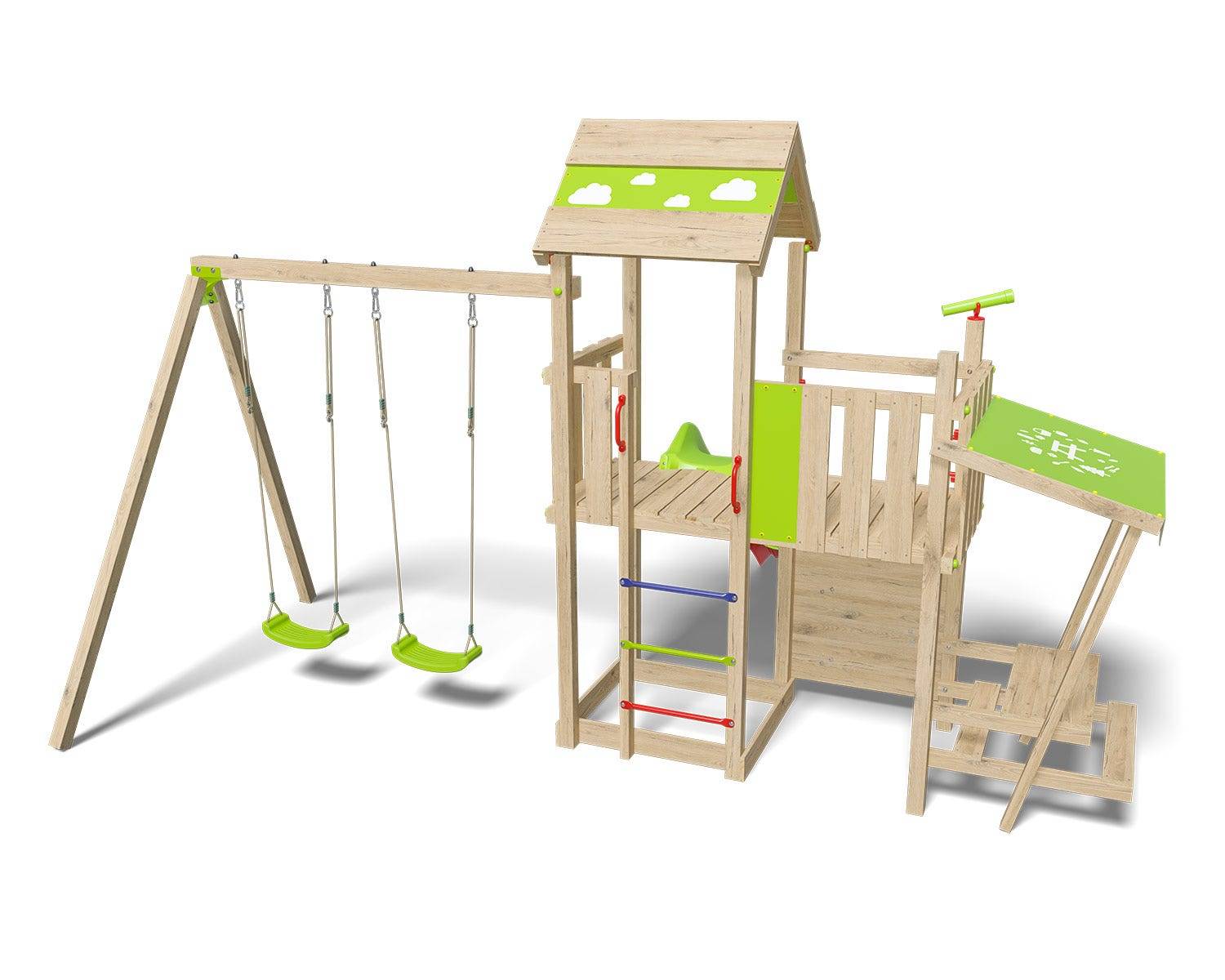 Aire de jeux bois 2,20 m ZESTY XPRESSION - 12 enfants - Image 3